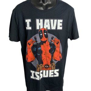 Mens Marvel Comics Deadpool I Have Issues Crewneck Short Sleeve T-shirt Large